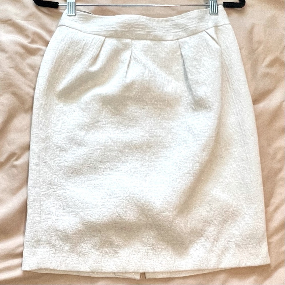 Banana Republic White Textured Skirt